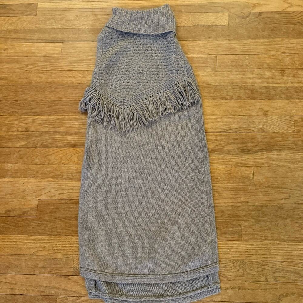 Morgan Carper Nomad gray wool blend turtleneck knee length sheath dress XS
b24